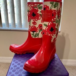 Coach rain boots size 10